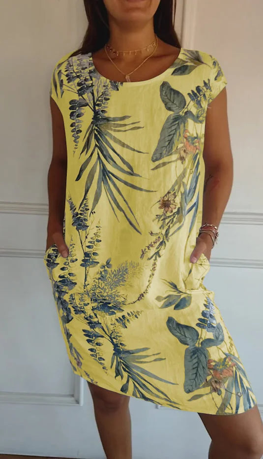 Livia | Leichtes Baumwoll-Leinen Damen Kleid mit Taschen 8