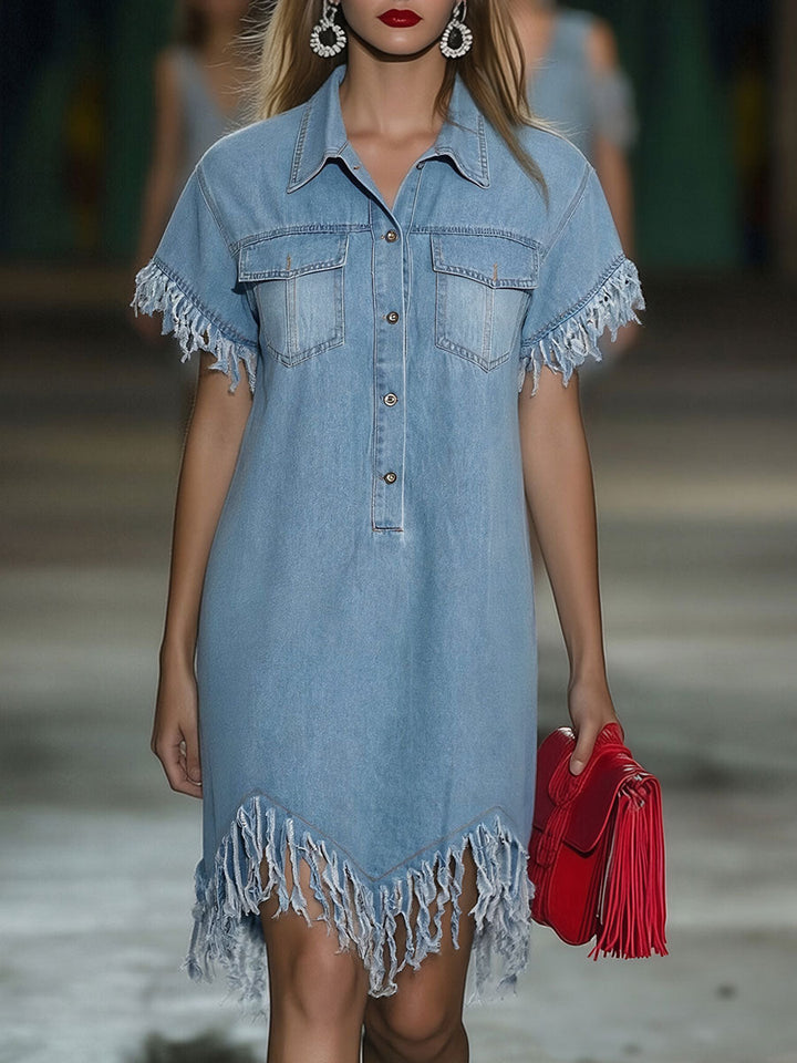 Lola | Luftiges Minikleid Sommer mit Fransendetails für Elegante Anlässe 0