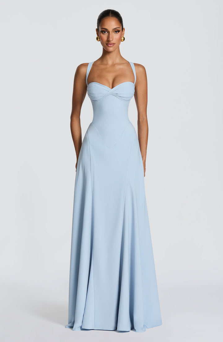 Loretta | Maxikleid Sommer Elegant A-Linie Herz-Ausschnitt Feminin 2