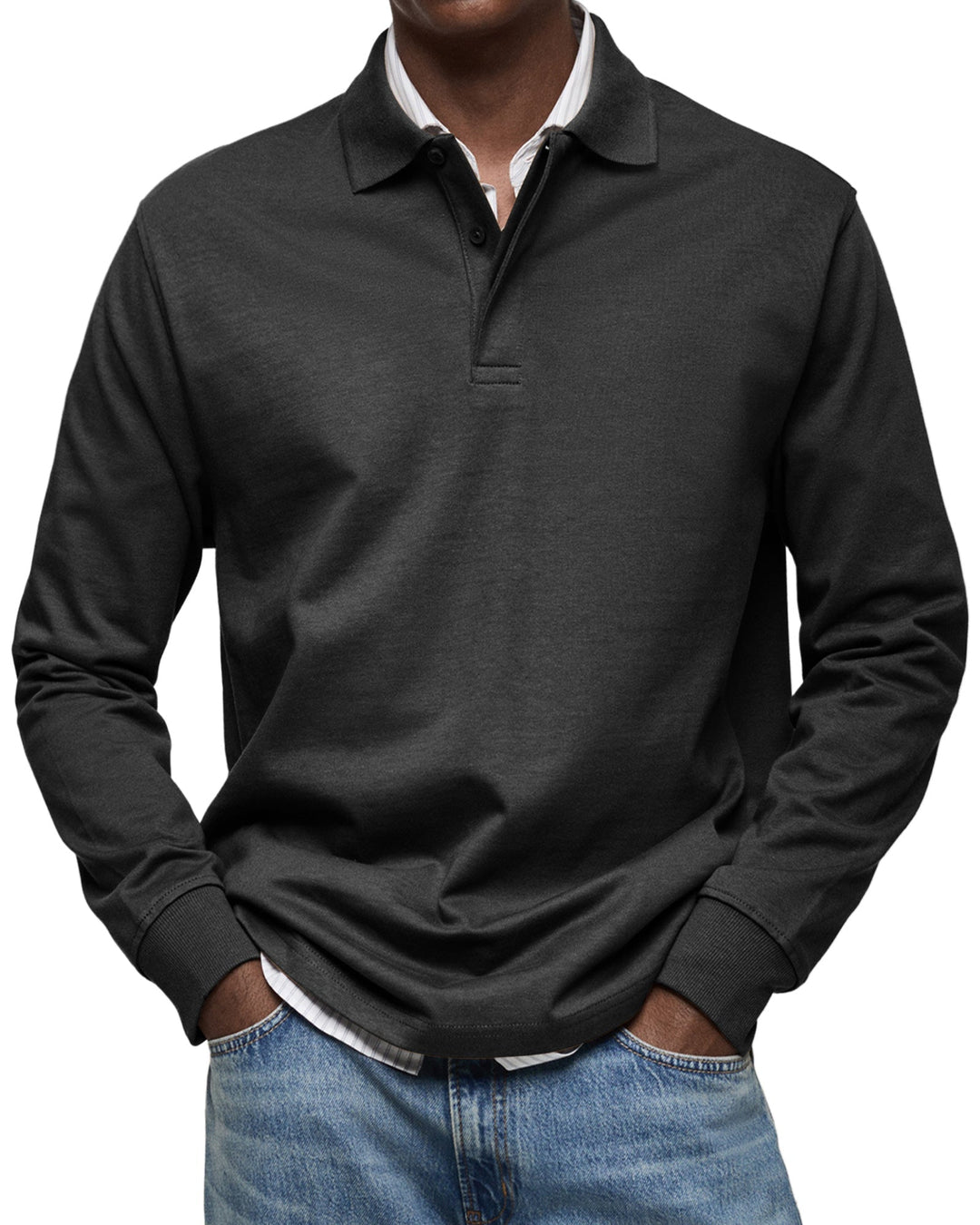 Luca | Atmungsaktives & Elegantes Langarm Poloshirt Herren – Vielseitig für Büro und Freizeit 2