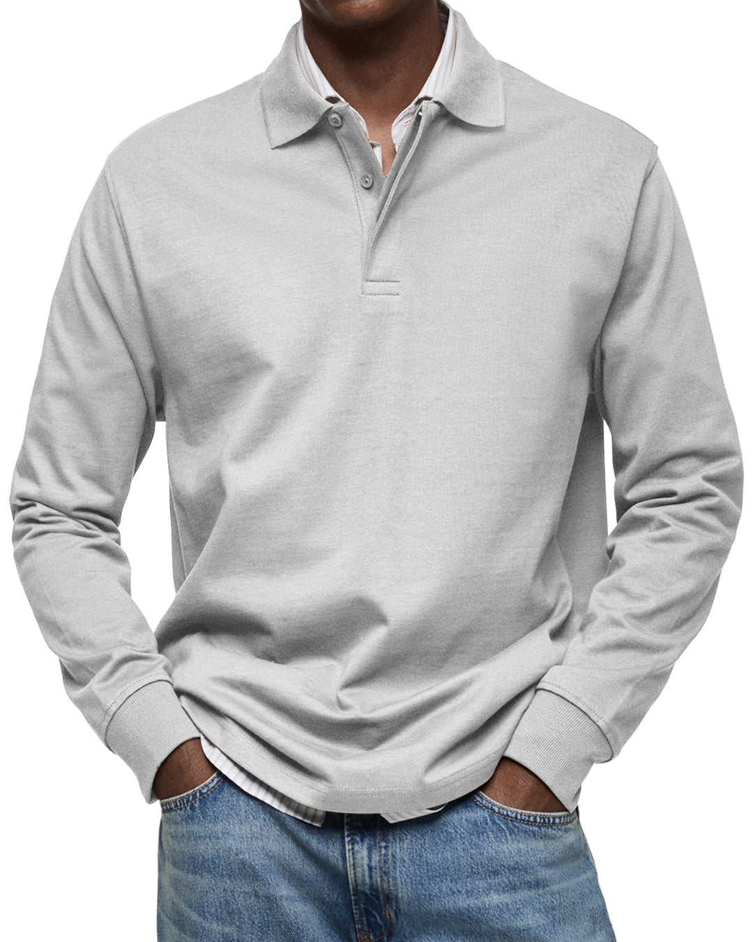 Luca | Atmungsaktives & Elegantes Langarm Poloshirt Herren – Vielseitig für Büro und Freizeit 3