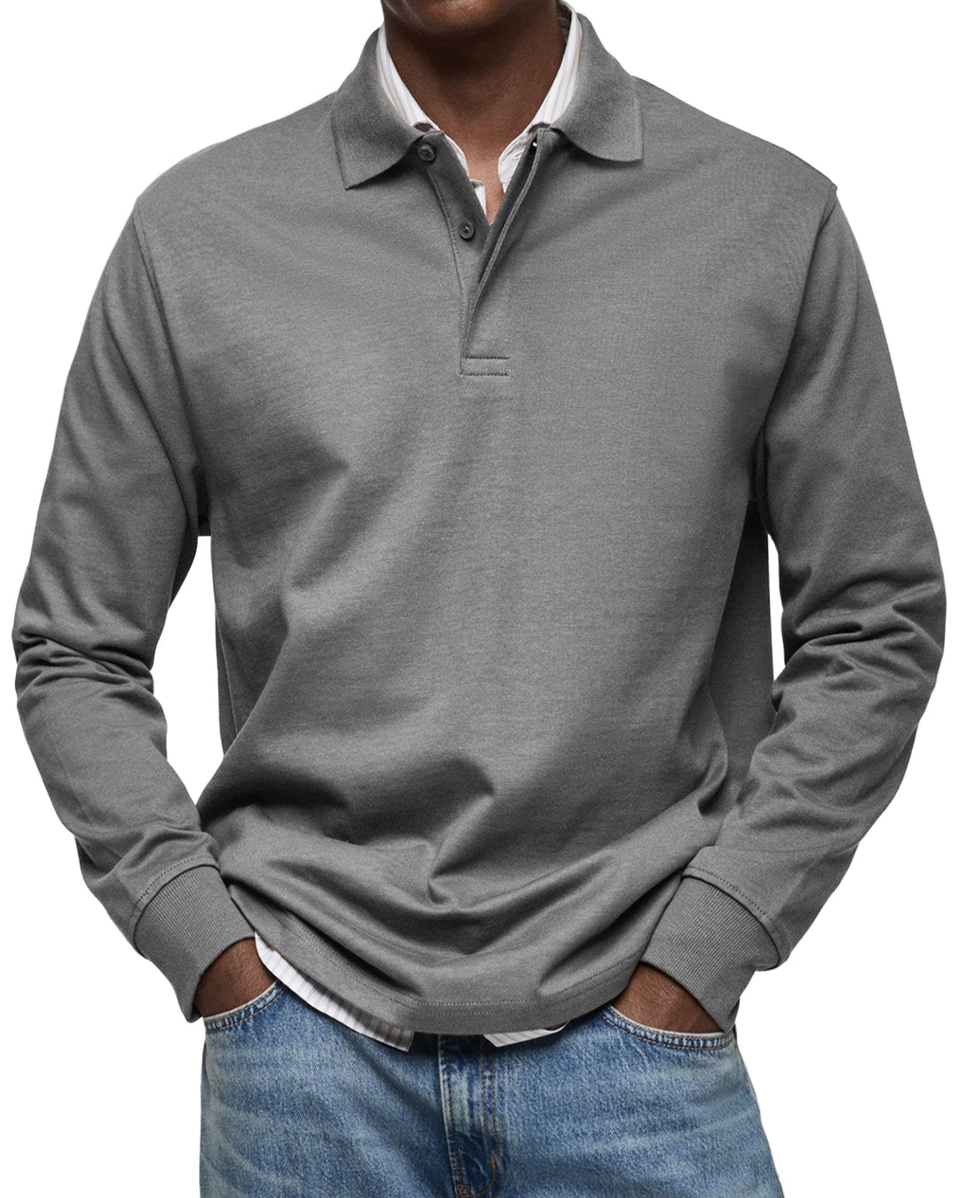 Luca | Atmungsaktives & Elegantes Langarm Poloshirt Herren – Vielseitig für Büro und Freizeit 4