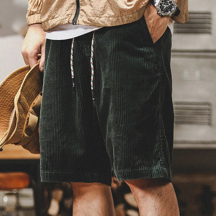 Luca | Herren Shorts Kurze Hosen Vintage Relaxed Fit Cord für Sommer 3