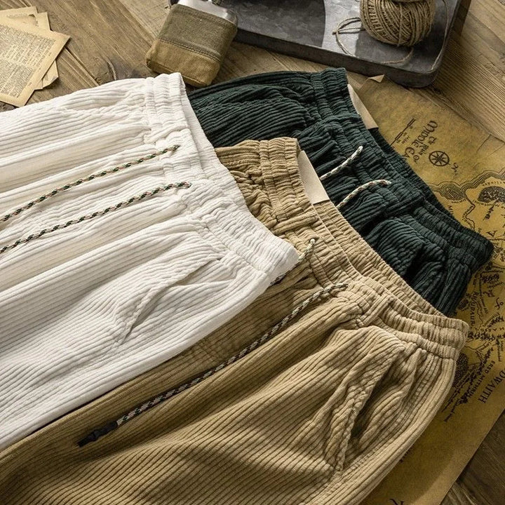 Luca | Herren Shorts Kurze Hosen Vintage Relaxed Fit Cord für Sommer 5