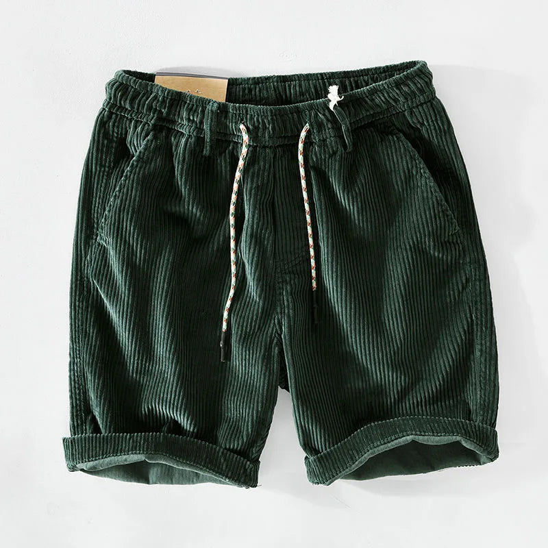 Luca | Herren Shorts Kurze Hosen Vintage Relaxed Fit Cord für Sommer 6