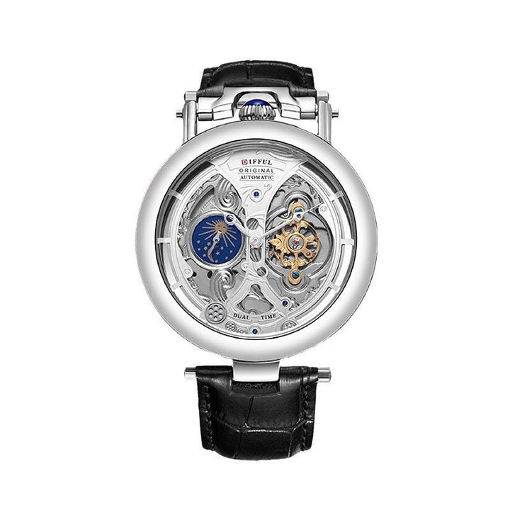 Lumos | Elegante Automatische Skelett-Herrenuhr mit Lederarmband 3