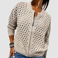 Mila | Luftiger Strickcardigan Mit Reißverschluss Für Damen