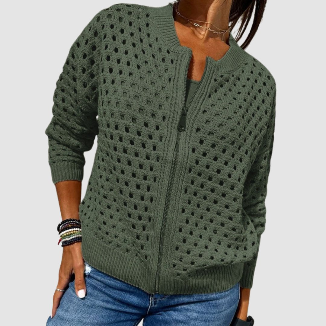 Luna | Atmungsaktive und kuschelige Strickjacke mit Reißverschluss 2