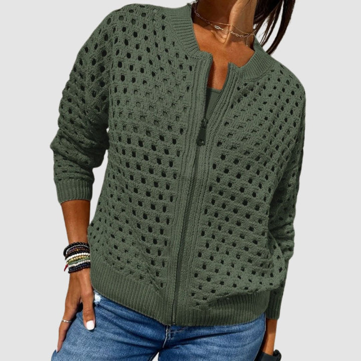 Luna | Atmungsaktive und kuschelige Strickjacke mit Reißverschluss 2
