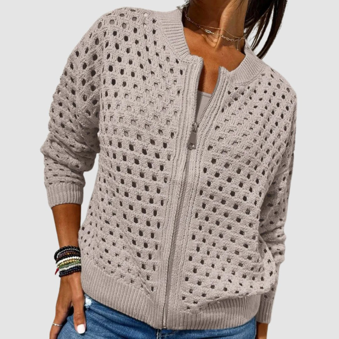 Luna | Atmungsaktive und kuschelige Strickjacke mit Reißverschluss 3