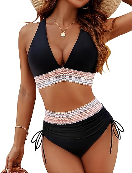 Luna | Elegant Highwaist Bikini Set mit V-Ausschnitt und Bauchkontrolle 0