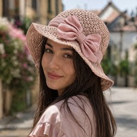 Gabriele | Eleganter, handgefertigter Sonnenhut mit Vintage-Schleife