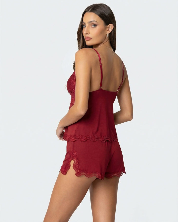 Lunara | Elegantes Damen-Pyjama-Set mit Spitzenbesatz 6