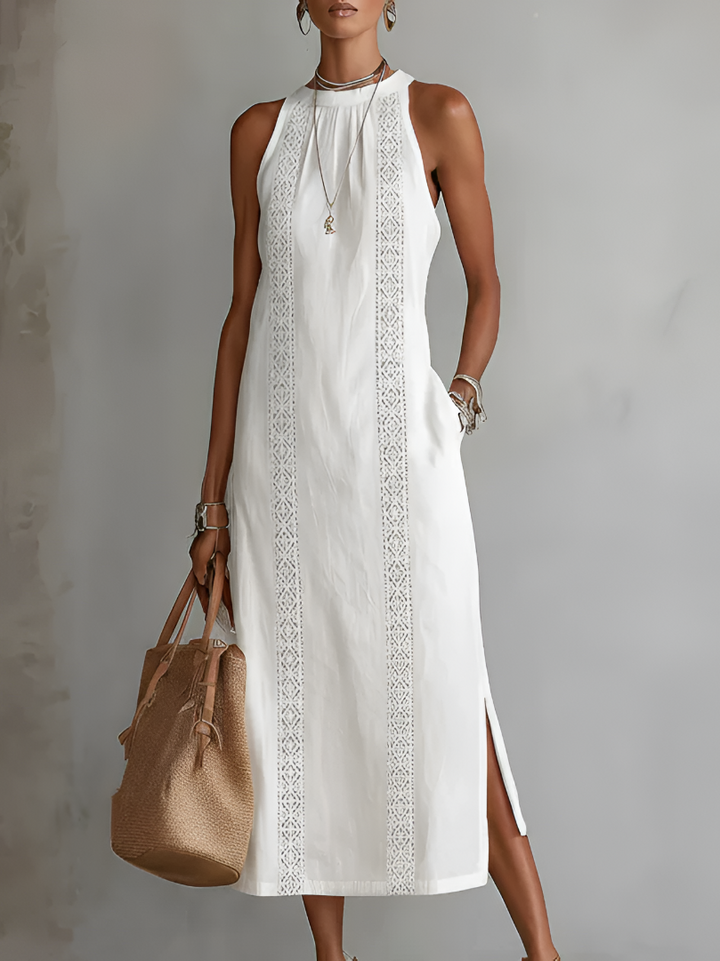 Lyra | Elegantes Midikleid aus Baumwoll-Leinen-Mischgewebe 0