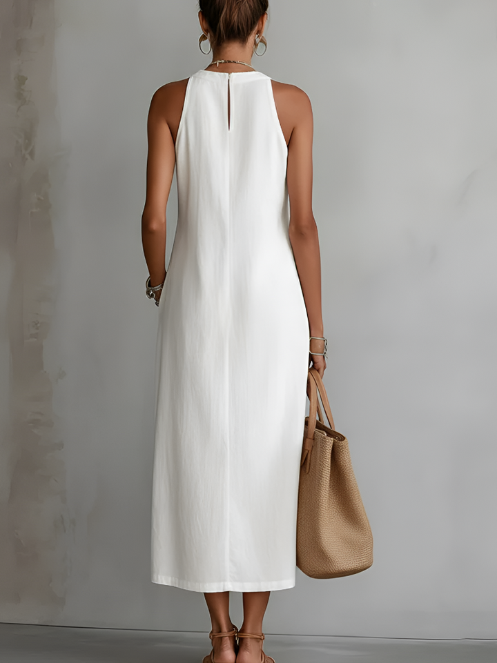 Lyra | Elegantes Midikleid aus Baumwoll-Leinen-Mischgewebe 1