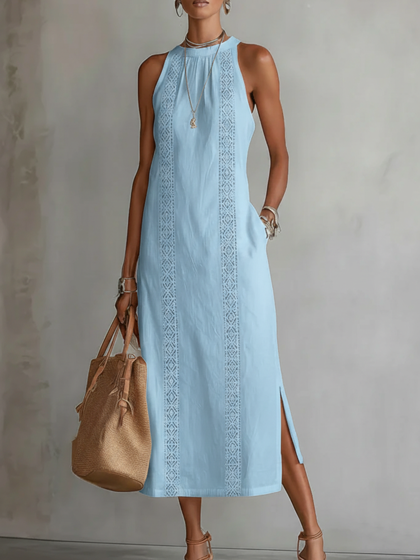 Lyra | Elegantes Midikleid aus Baumwoll-Leinen-Mischgewebe 7