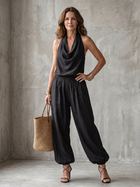Louise | Elegantes ärmelloses Set mit drapiertem Ausschnitt