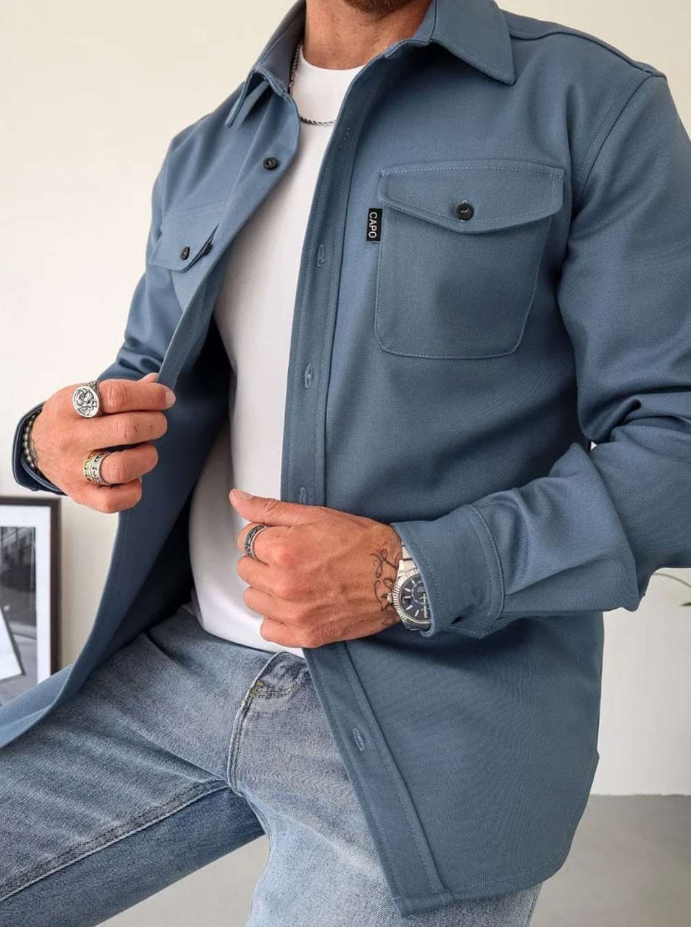 Marek | Hemdjacke Herren Atmungsaktiv Modern Casual Fit 2