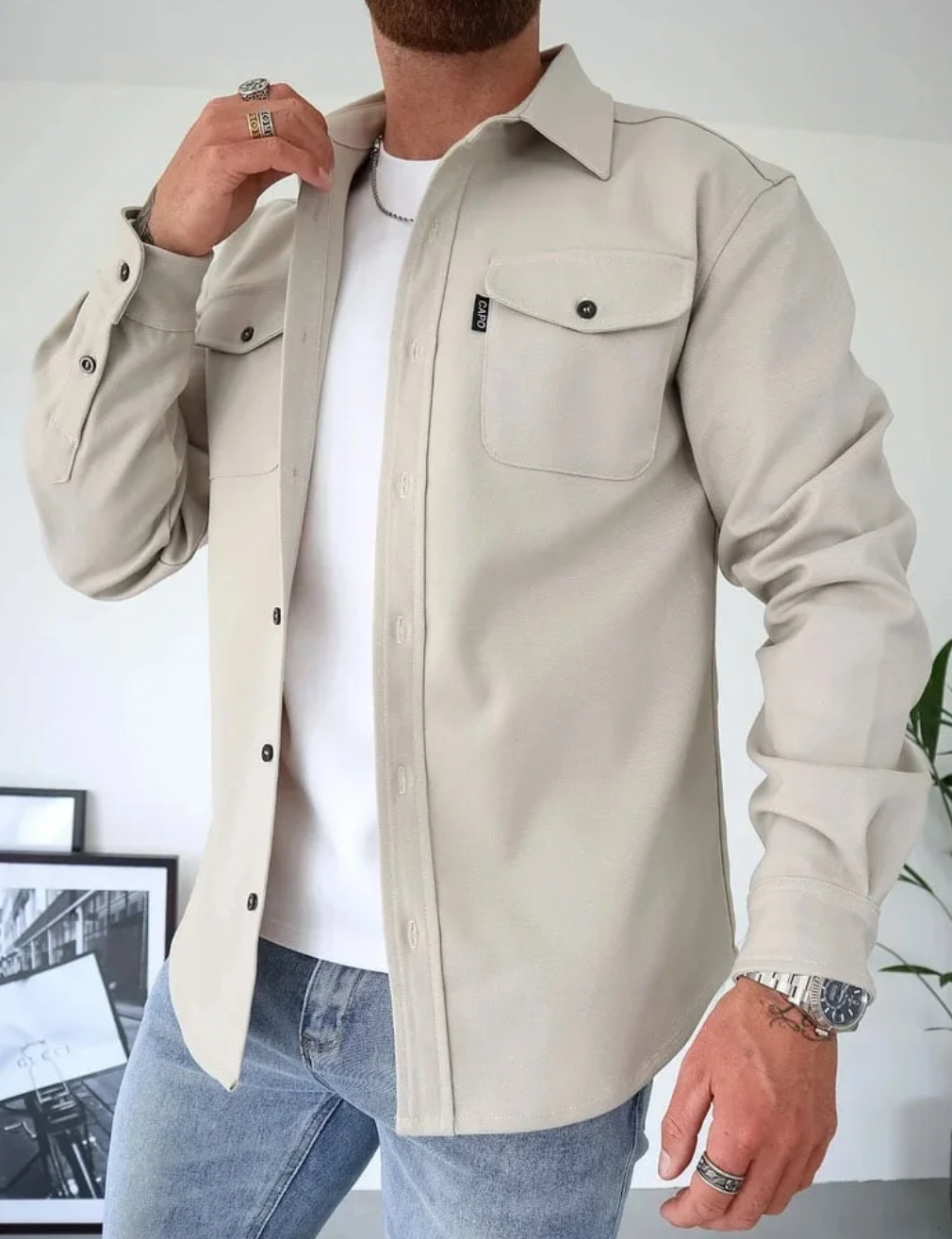 Marek | Hemdjacke Herren Atmungsaktiv Modern Casual Fit 4