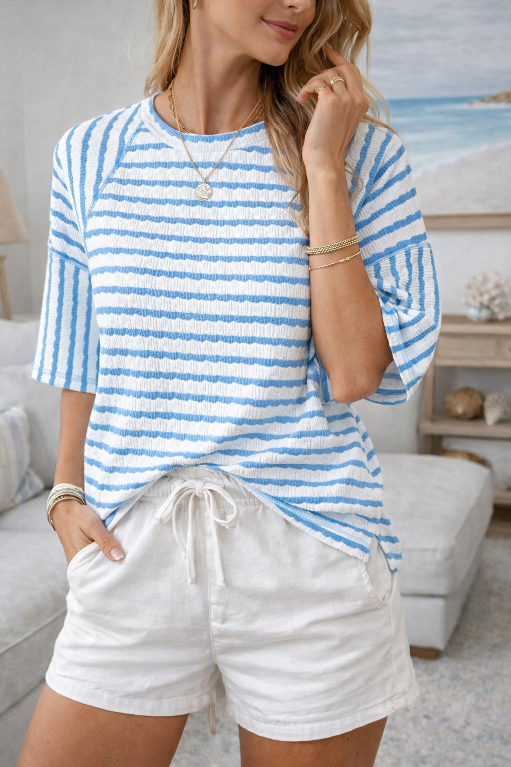 Maris | Lässiges Damen-T-Shirt mit Küstenstreifen 1