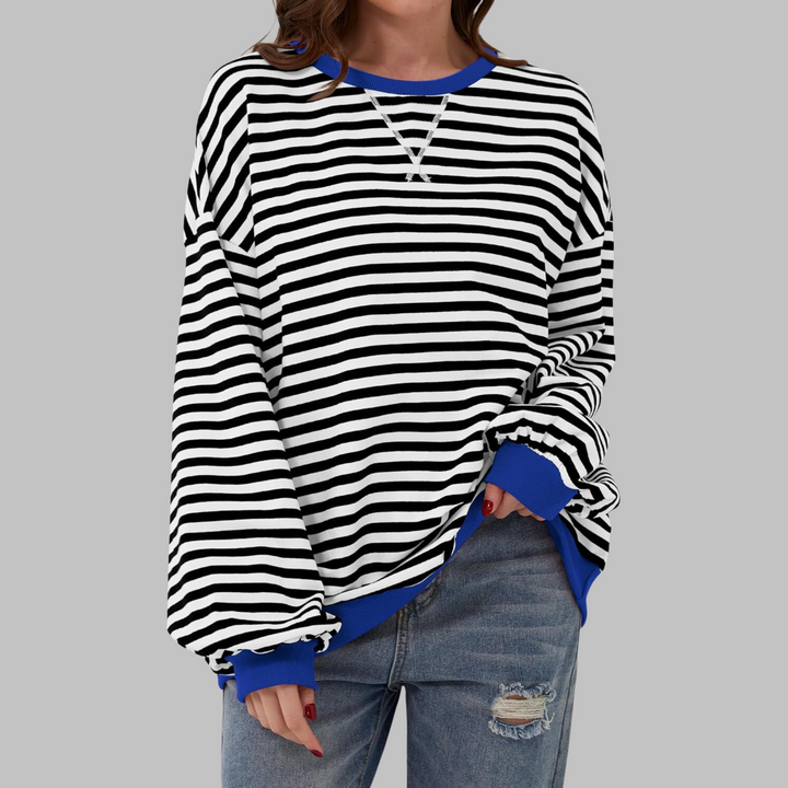 Marlow | Verspielt Gestreiftes Sweatshirt Damen – Entspannt, Atmungsaktiv &amp; Modern 0