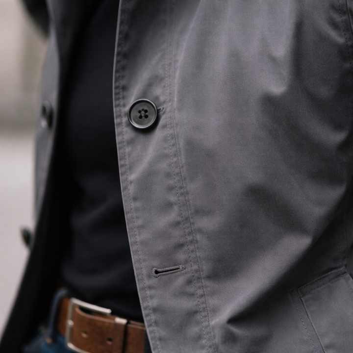 Maro | Herrenmantel Lang Schwarz Wetterfest Elegant Regular Fit 7
