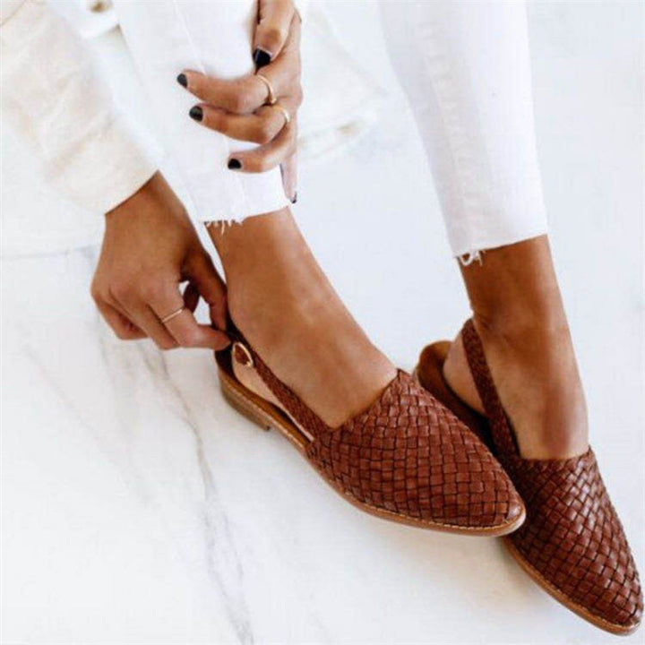 Martina | Elegante Slingback Sandalen aus geflochtenem Leder 0