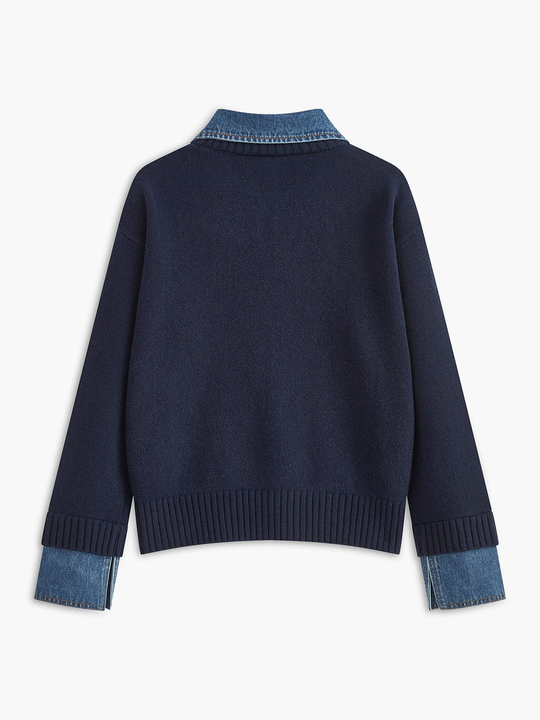 Mia | Damen-Polopullover aus Strick mit Jeanskragen 2