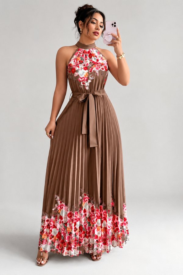 Mila | Elegantes und romantisches Blumenmuster Midikleid 18
