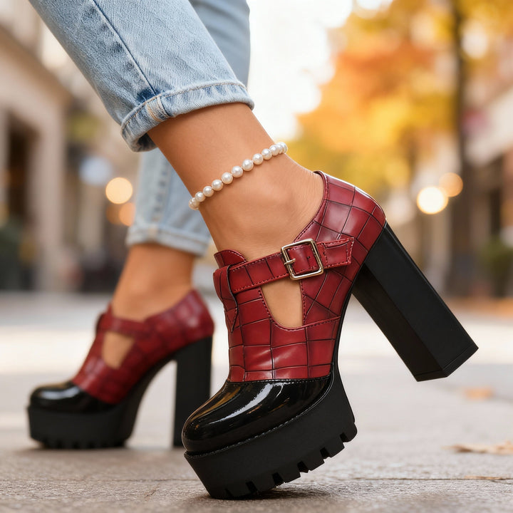 Mila | Plateau Pumps Vintage Blockabsatz Elegant Stilvoll 1