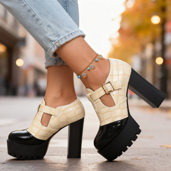 Mila | Plateau Pumps Vintage Blockabsatz Elegant Stilvoll 6