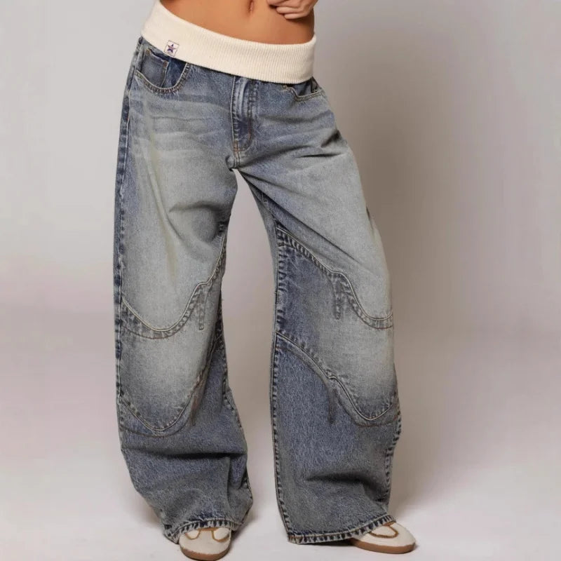 Mila | Schwarze Baggy Jeans Damen – Vintage, Bequem & Trendy im Y2K-Stil 7