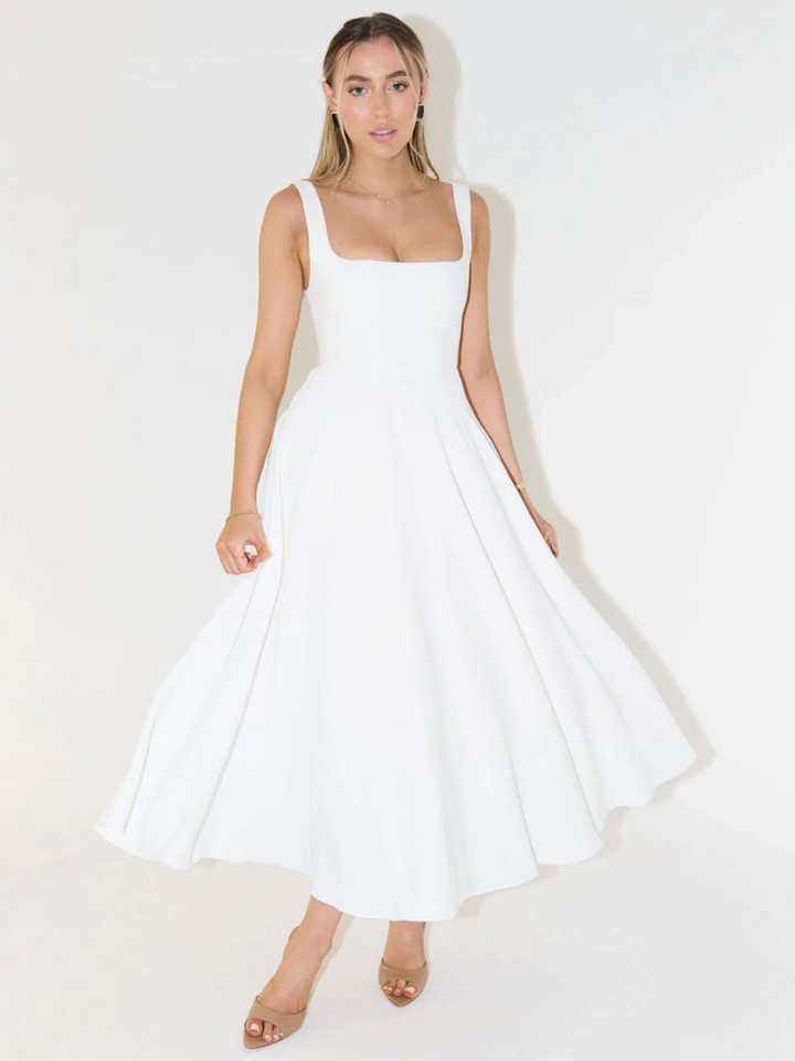 Miora | Elegantes Midi Kleid mit Eckigem Ausschnitt 11