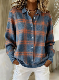Clara | Elegante Karierte Strickbluse Mit Zeitlosem Stil