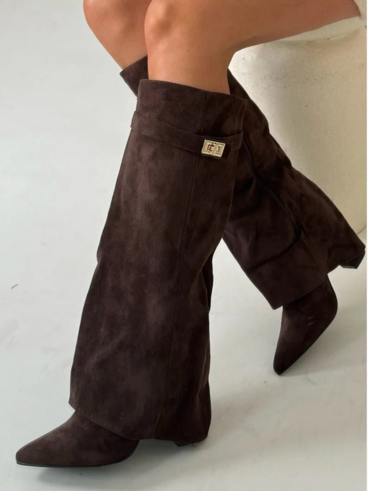 Mira | Elegante, Bequeme &amp; Vielseitige Kniehohe Wildlederstiefel 9