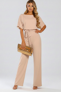 Tanja | Eleganter Damen-Overall mit weitem Bein und Bindegürtel