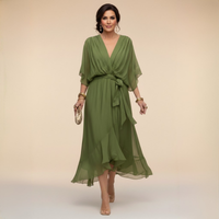 Barbara | Midikleid im Wickelstil mit V-Ausschnitt
