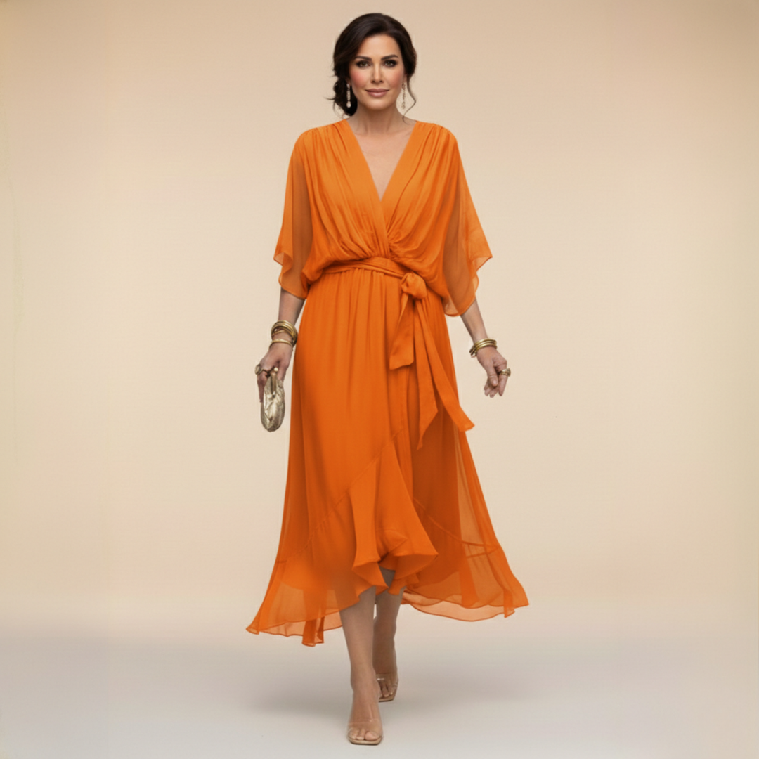 Mira | Elegantes Wickelkleid Damen – Schmeichelhaftes Midi-Kleid für Hochzeitsgäste 10
