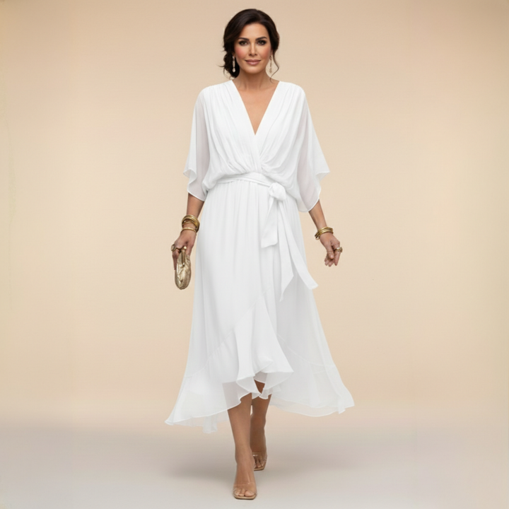 Mira | Elegantes Wickelkleid Damen – Schmeichelhaftes Midi-Kleid für Hochzeitsgäste 11