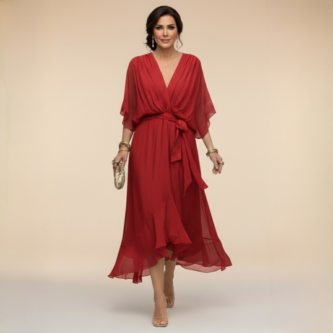 Mira | Elegantes Wickelkleid Damen – Schmeichelhaftes Midi-Kleid für Hochzeitsgäste 12