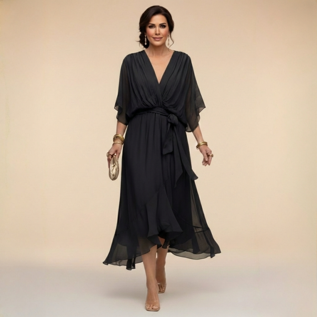 Mira | Elegantes Wickelkleid Damen – Schmeichelhaftes Midi-Kleid für Hochzeitsgäste 4