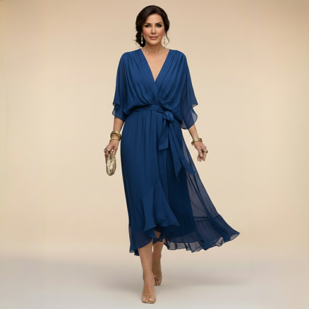Mira | Elegantes Wickelkleid Damen – Schmeichelhaftes Midi-Kleid für Hochzeitsgäste 5
