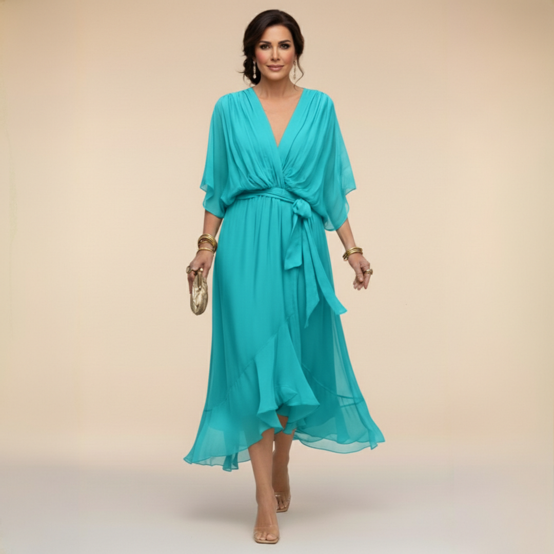 Mira | Elegantes Wickelkleid Damen – Schmeichelhaftes Midi-Kleid für Hochzeitsgäste 7