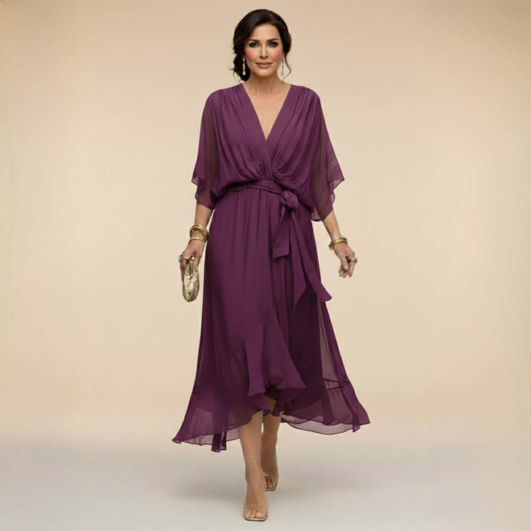 Mira | Elegantes Wickelkleid Damen – Schmeichelhaftes Midi-Kleid für Hochzeitsgäste 9
