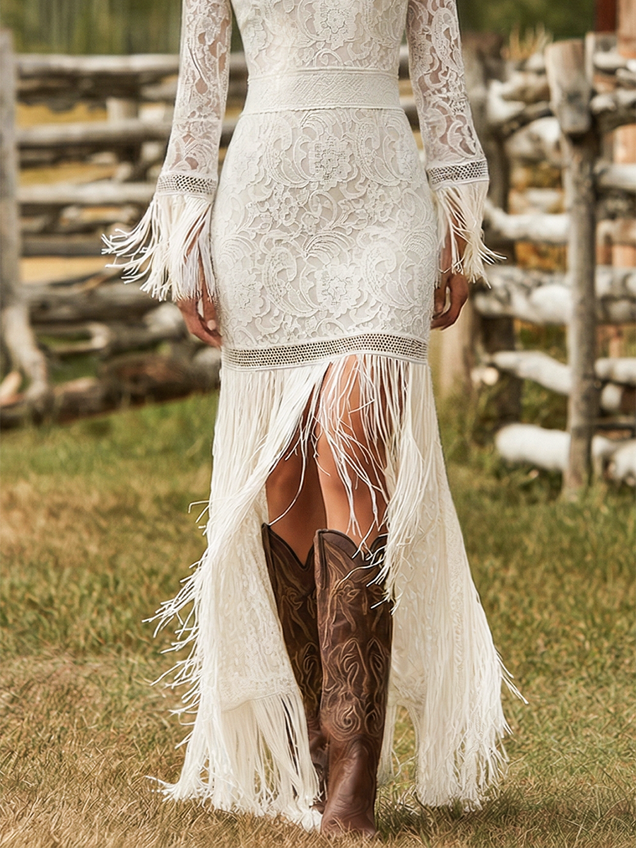 Mira | Elegantes, Fließendes Damen Maxikleid – V-Ausschnitt, Lange Ärmel &amp; Perfekt für Sommerfestlichkeiten 6