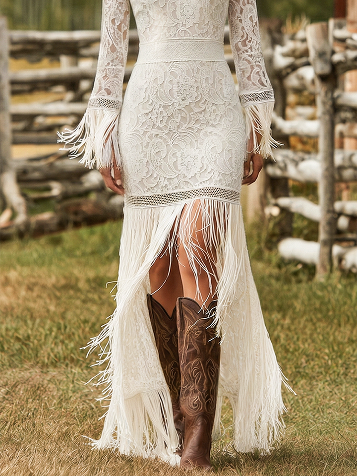 Mira | Elegantes, Fließendes Damen Maxikleid – V-Ausschnitt, Lange Ärmel &amp; Perfekt für Sommerfestlichkeiten 6