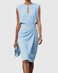 Marina | Elegantes ärmelloses Midikleid mit Raffungen