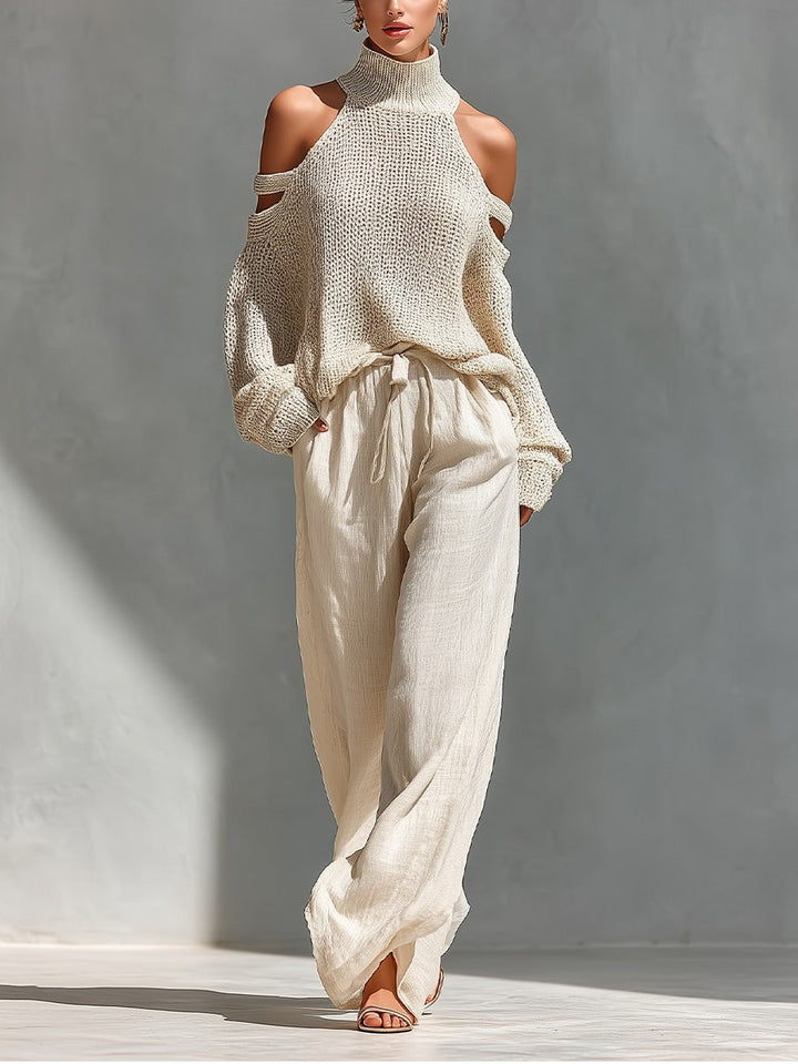 Mira | Elegantes, Weiches &amp; Modernes Cold-Shoulder Strickset 0