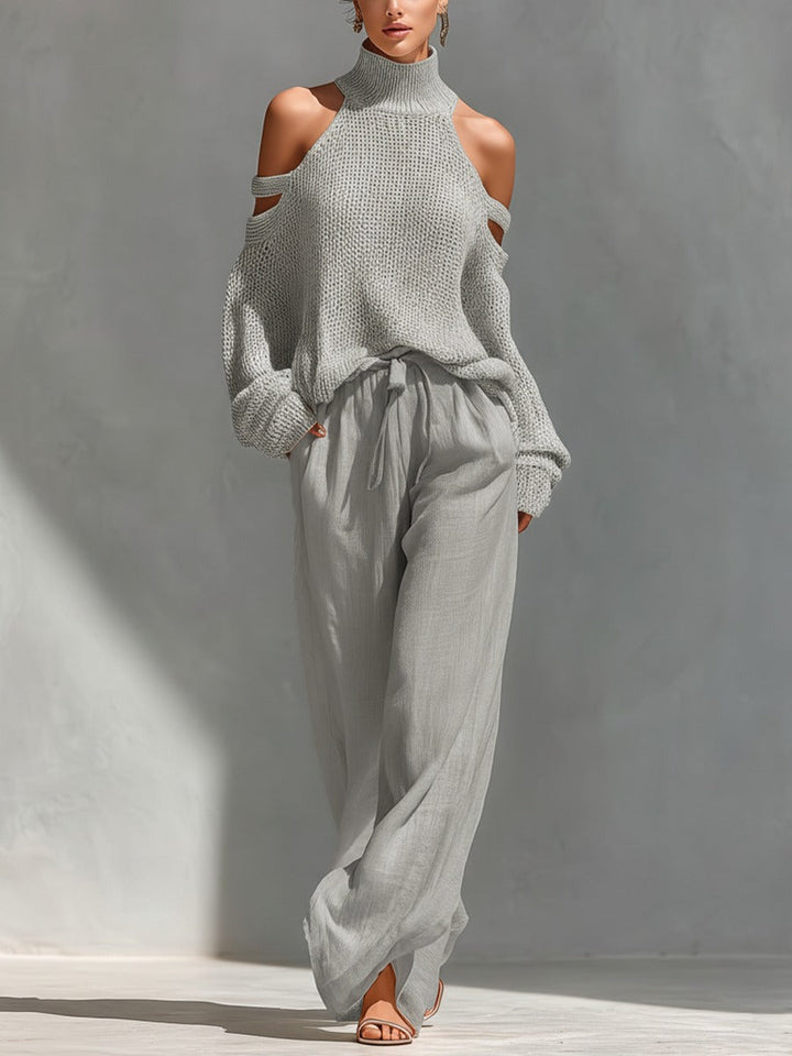 Mira | Elegantes, Weiches &amp; Modernes Cold-Shoulder Strickset 1
