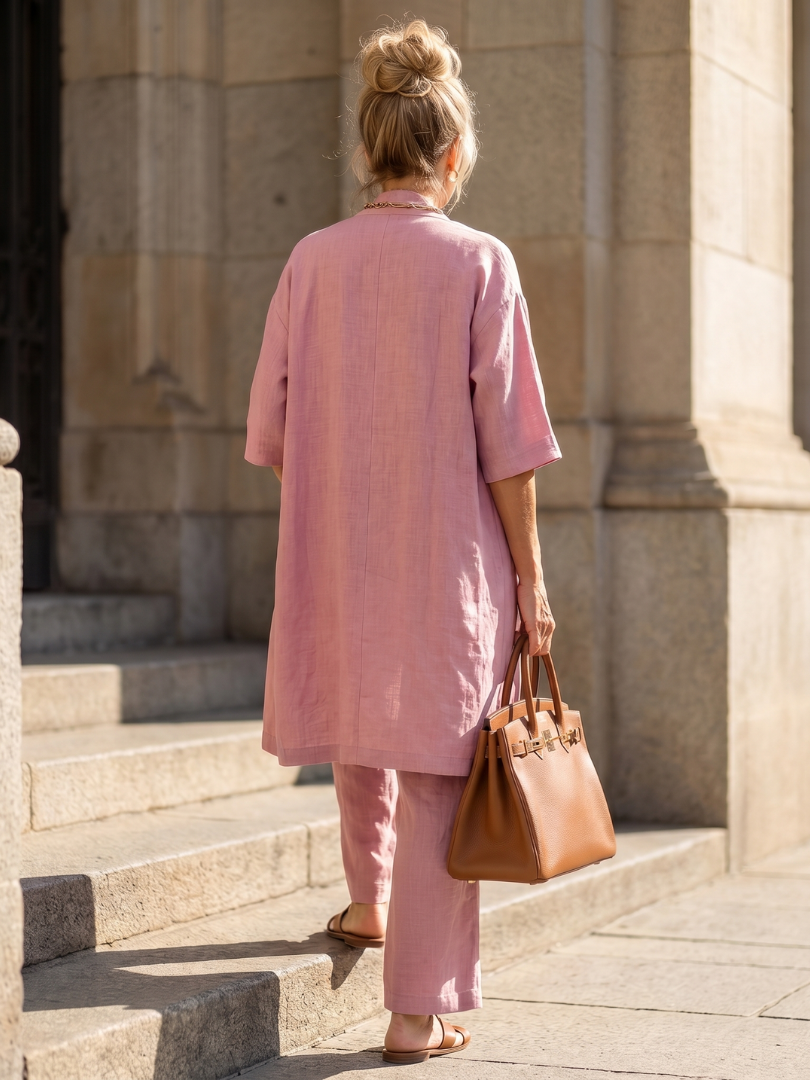 Mira | Luftig, Elegant & Vielseitig – Damen Set 3-teiliges Outfit mit Offener Strickjacke 3